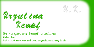 urzulina kempf business card